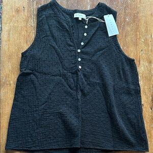 Stark X 100% Cotton Gauze Textured Tank Top Black Size Small Made in USA